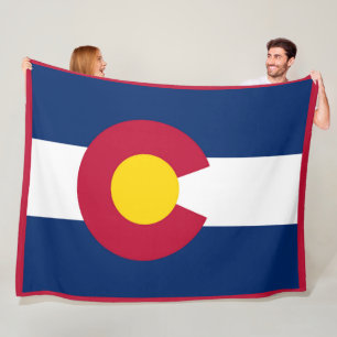 Couverture Polaire Drapeau d'État du Colorado Imprimer Patriotc