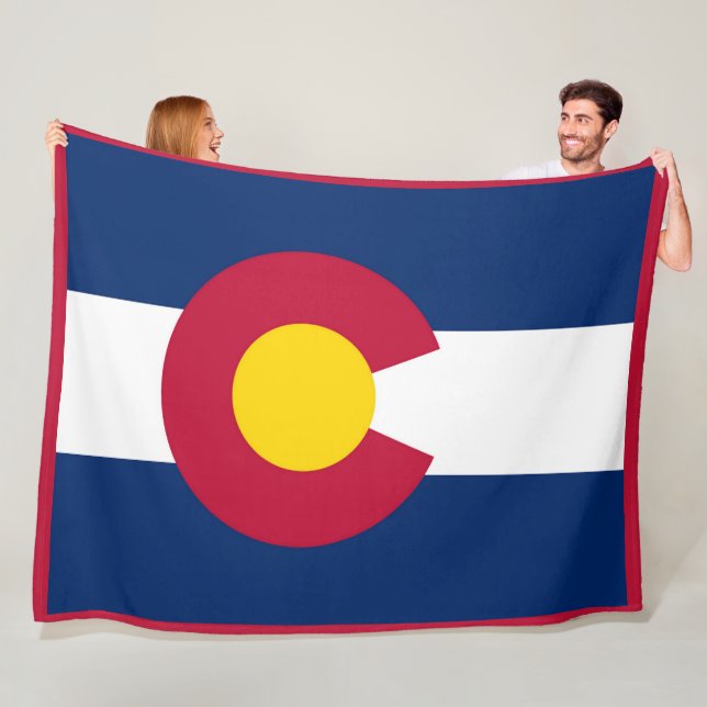 Couverture Polaire Drapeau d'État du Colorado Imprimer Patriotc (En situation)