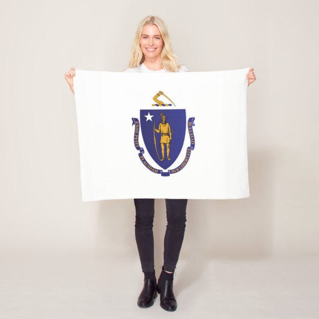 Couverture Polaire Drapeau d'Etat du Massachusetts, États-Unis (En situation)