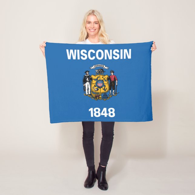Couverture Polaire Drapeau d'État du Wisconsin, États-Unis (En situation)
