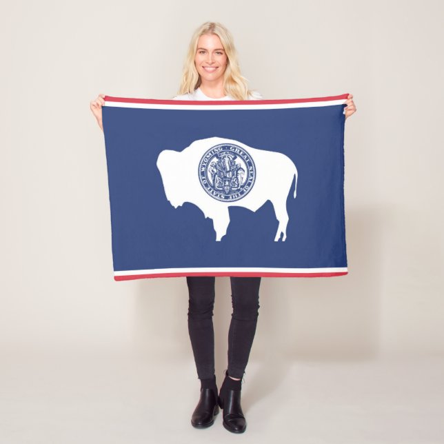 Couverture Polaire Drapeau d'État du Wyoming, États-Unis (En situation)