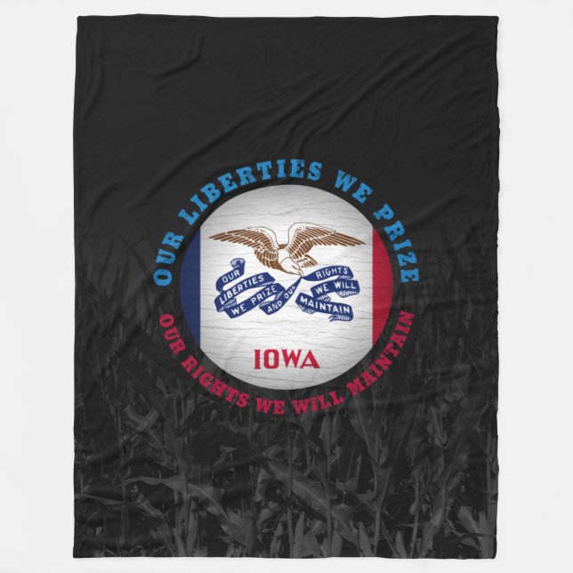 COUVERTURE POLAIRE DRAPEAU D'ÉTAT IOWA HAWKEYE (Devant)