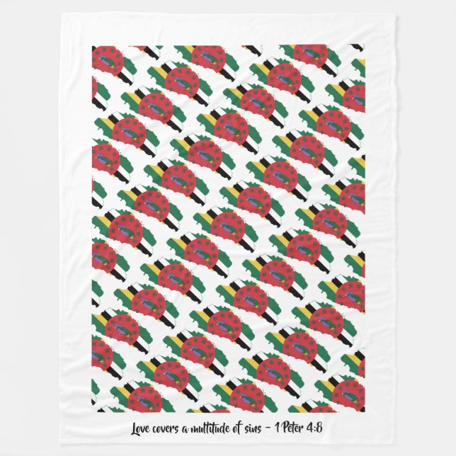 Couverture Polaire DRAPEAU DOMINICA Chrétien Personnalisé (Devant)