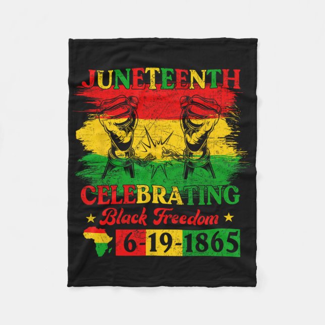 Couverture Polaire Drapeau du Juneteenth célébrant la liberté noire J (Devant)