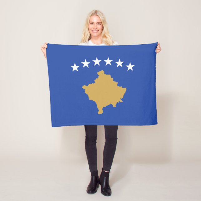 Couverture Polaire Drapeau du Kosovo (En situation)