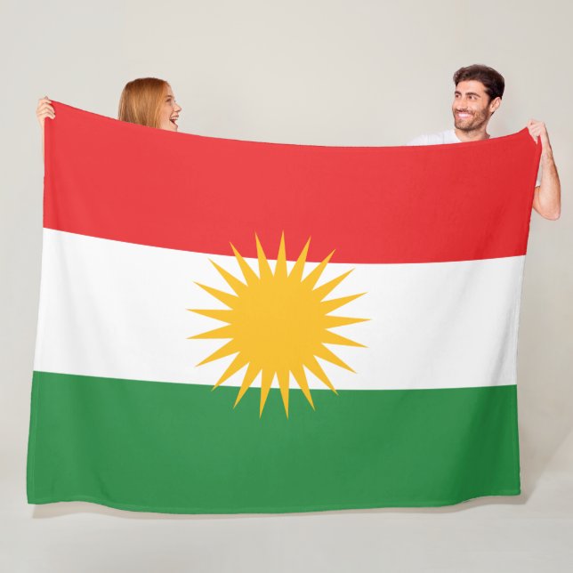 Couverture Polaire Drapeau du Kurdistan (En situation)