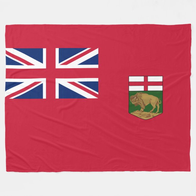 Couverture Polaire Drapeau du Manitoba (Devant (Horizontal))