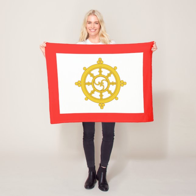 Couverture Polaire Drapeau du Royaume de Sikkim (En situation)