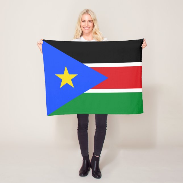 Couverture Polaire Drapeau du Soudan du Sud (En situation)