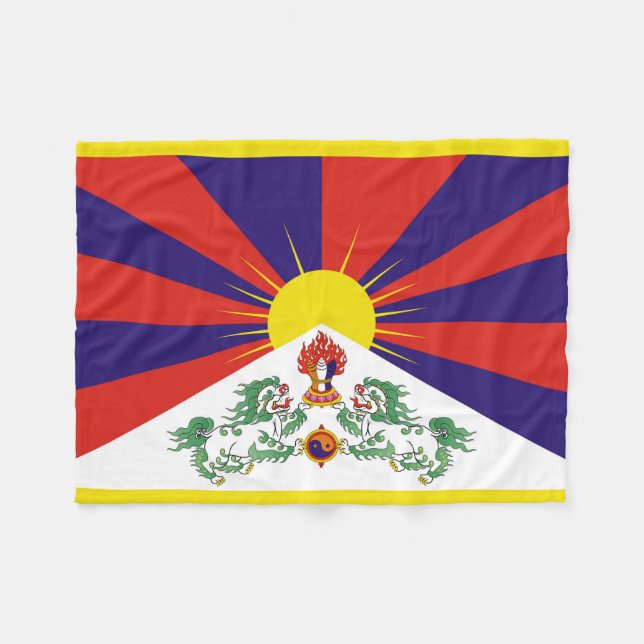 Couverture Polaire Drapeau du Tibet libre (Devant (Horizontal))