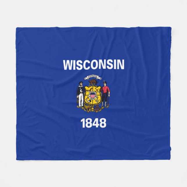 Couverture Polaire Drapeau du Wisconsin (Devant (Horizontal))