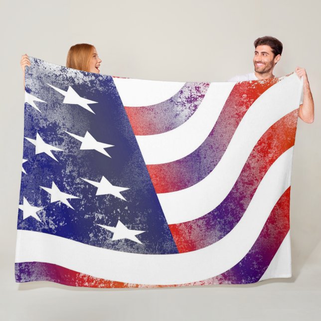Couverture Polaire Drapeau d'Usa (En situation)