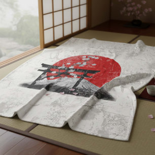 Couverture Polaire Drapeau et symboles du Japon ID153