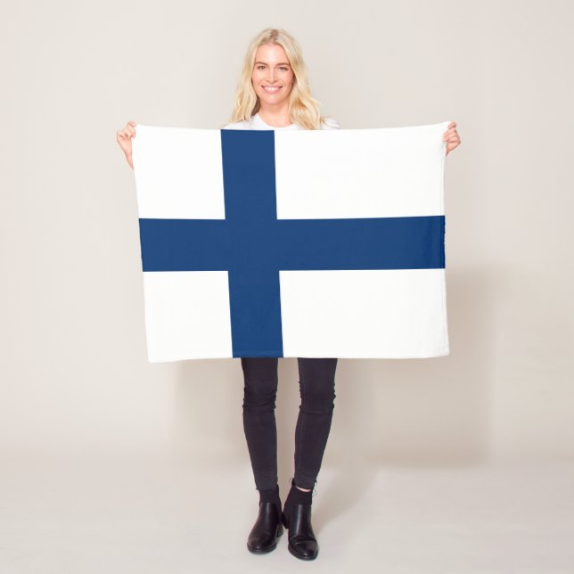 Couverture Polaire Drapeau Finlande (En situation)
