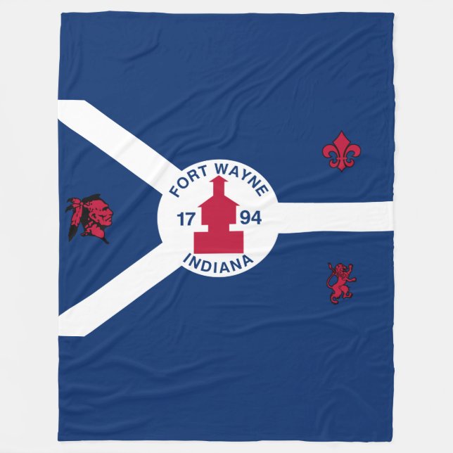 Couverture Polaire Drapeau Fort Wayne, Indiana Fleece Blanket (Devant)