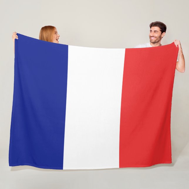 Couverture Polaire Drapeau français Tricolore grand (En situation)