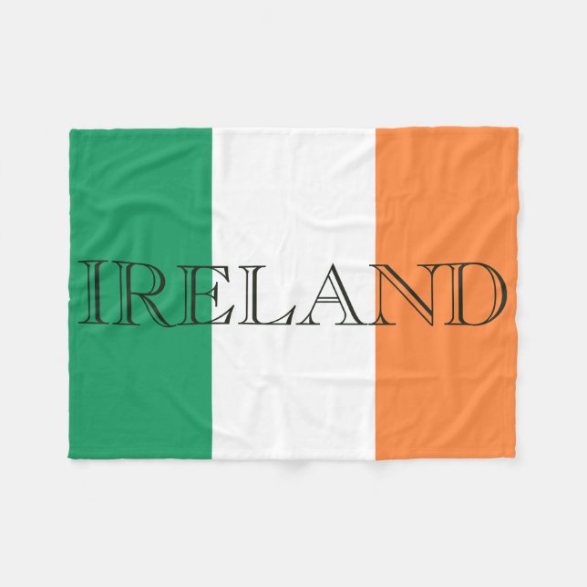 Couverture Polaire Drapeau irlandais Fleece Blanche arc1 (Devant (Horizontal))