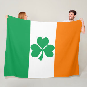 Couverture Polaire Drapeau irlandais grand Shamrock