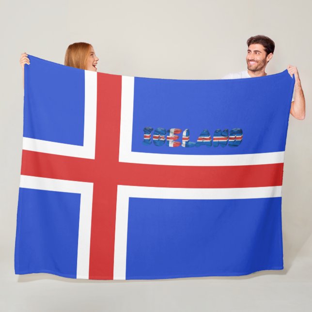 Couverture Polaire Drapeau islandais (En situation)