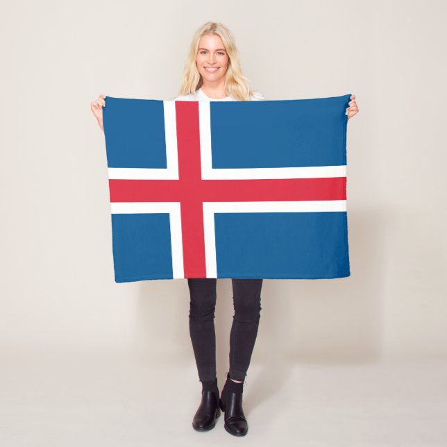 Couverture Polaire Drapeau Islande (En situation)