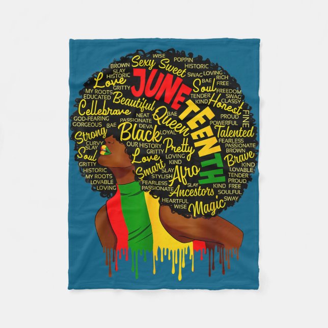 Couverture Polaire Drapeau Juneteenth fierté histoire noire africaine (Devant)