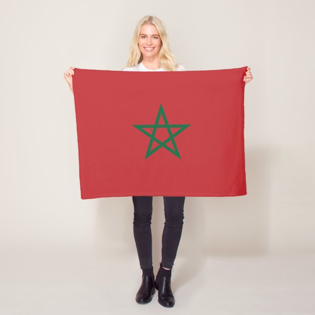 Couverture Polaire Drapeau Maroc (En situation)
