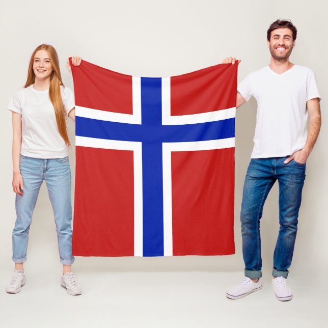 Couverture Polaire Drapeau norvégien moyen scandinave (En situation)
