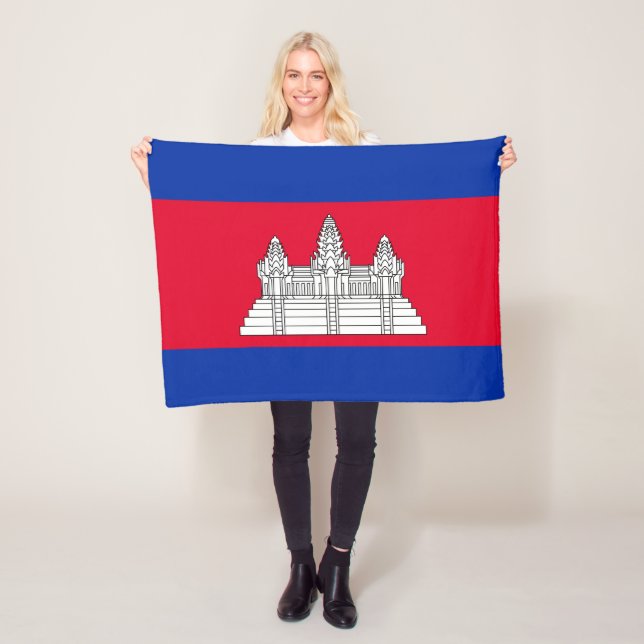 Couverture Polaire Drapeau patriotique cambodgien (En situation)