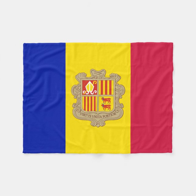 Couverture Polaire Drapeau patriotique d'Andorre (Devant (Horizontal))