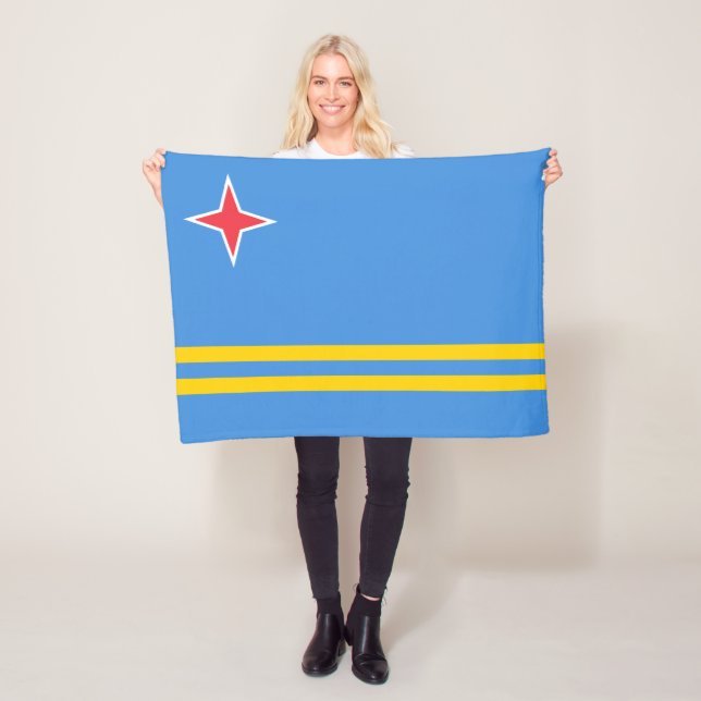 Couverture Polaire Drapeau patriotique d'Aruba (En situation)