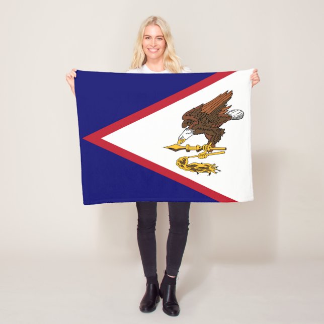 Couverture Polaire Drapeau patriotique des Samoa américaines (En situation)