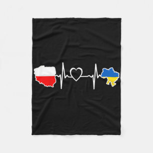 Couverture Polaire Drapeau polonais ukrainien - Battement de coeur Uk