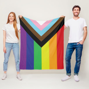 Couverture Polaire Drapeau progressiste LGBTQIA