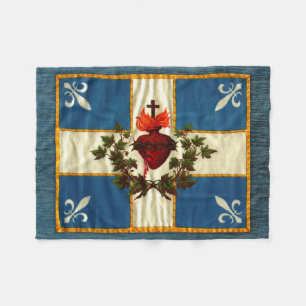Couverture Polaire Drapeau Québec antique Carillon Sacré-Cœur
