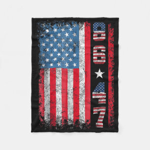 Couverture Polaire Drapeau rétro Vintage américain 86 47 Anti Trump