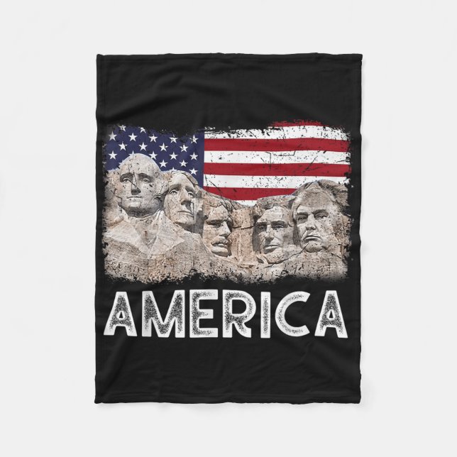 Couverture Polaire Drapeau Rushmore du 45e Rushmore Mount American (Devant)