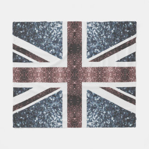 Couverture Polaire Drapeau rustique UK rouge bleu étincelants parties