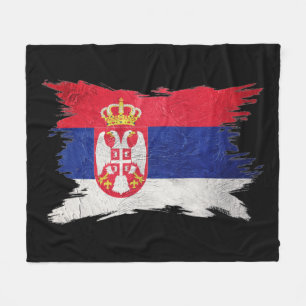 Couverture Polaire Drapeau serbe Grunge, Drapeau serbe