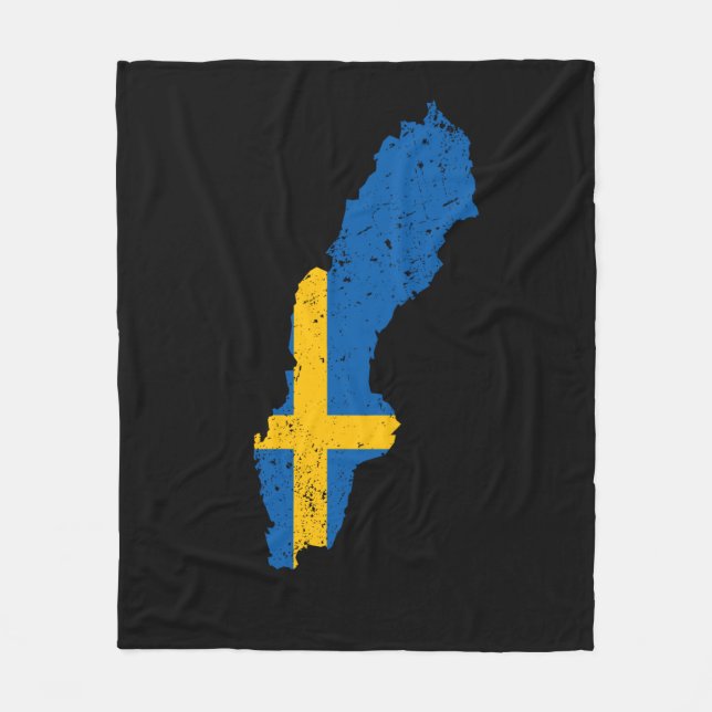 Couverture Polaire Drapeau Suède (Devant)