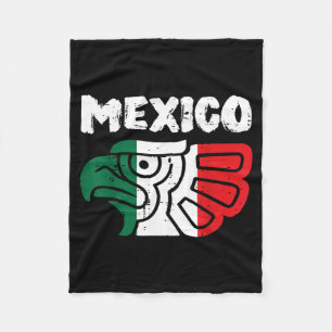 Couverture Polaire Drapeau tête d'aigle oiseau du Mexique fierté mexi