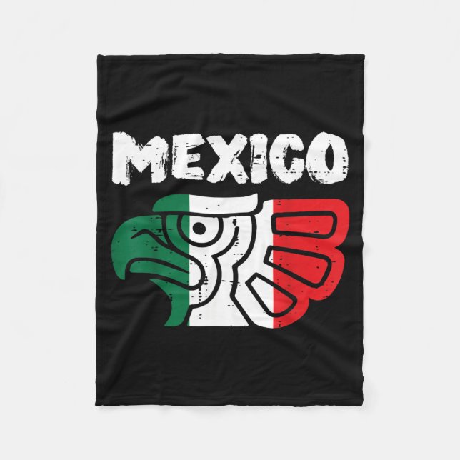 Couverture Polaire Drapeau tête d'aigle oiseau du Mexique fierté mexi (Devant)