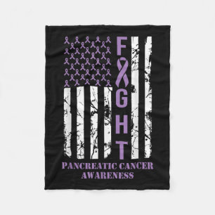 Couverture Polaire Drapeau violet ribbon soutien cancer pancréatique
