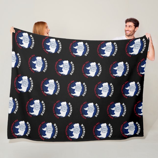 COUVERTURE POLAIRE DRAPEAU WYOMOMING EQUALITY STATE (En situation)