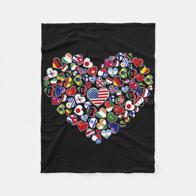 Couverture Polaire Drapeaux Des Pays Du Monde (Devant)