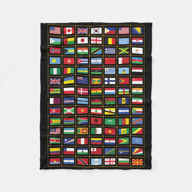 Couverture Polaire Drapeaux Des Pays Du Monde International (Devant)