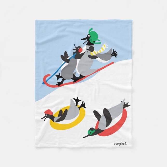 Couverture Polaire Draps de pingouins (Devant)