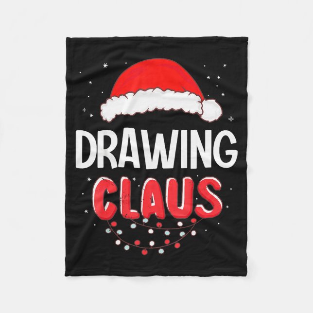 Couverture Polaire Drawing Santa Claus Christmas Matching Costume  (Devant)