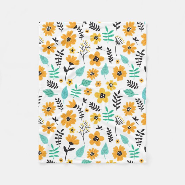 Couverture Polaire Drawn Floral (Devant)