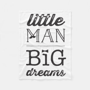 Couverture Polaire Dream Big Little Man Mustache BowTie Baby Blanket