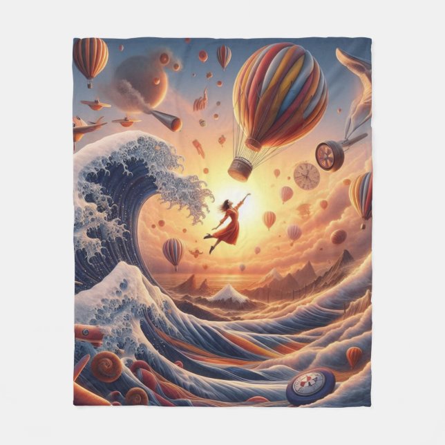 Couverture Polaire Dream Weaver's Journey : Imaginaire Hot Air Balloo (Devant)
